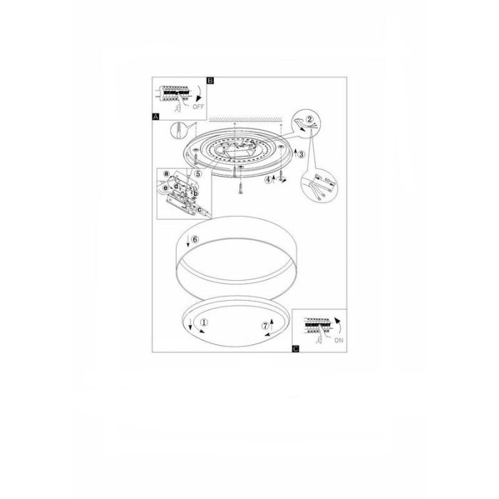 Lampada da soffitto tortora in tessuto, Guido, 18W, 3000K LED