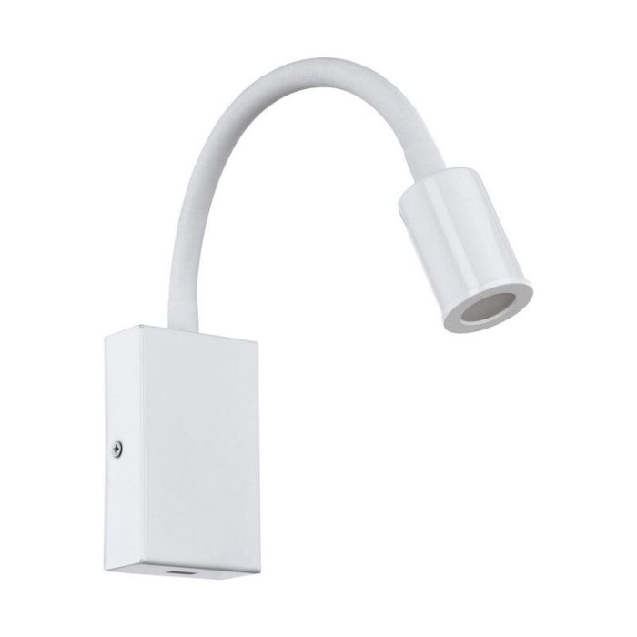 Applique da parete bianca in plastica, Cafer, 4W, 3000K LED, con interruttore