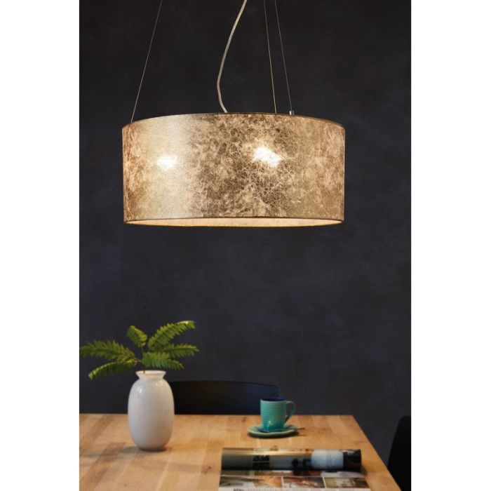 Lampada a sospensione beige in tessuto, Megan