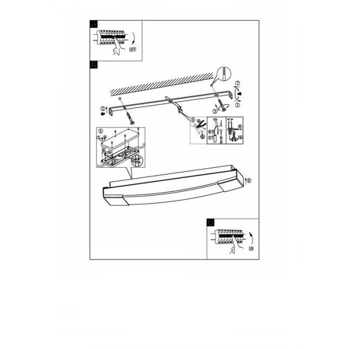 Lampada per specchio cromata in plastica, Rafi, 8W, 4000K LED, IP44