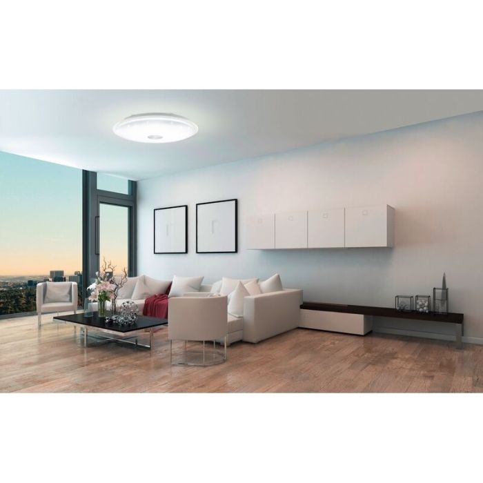 Plafoniera trasparente in acciaio, Dunya, 80W, colore regolabile LED