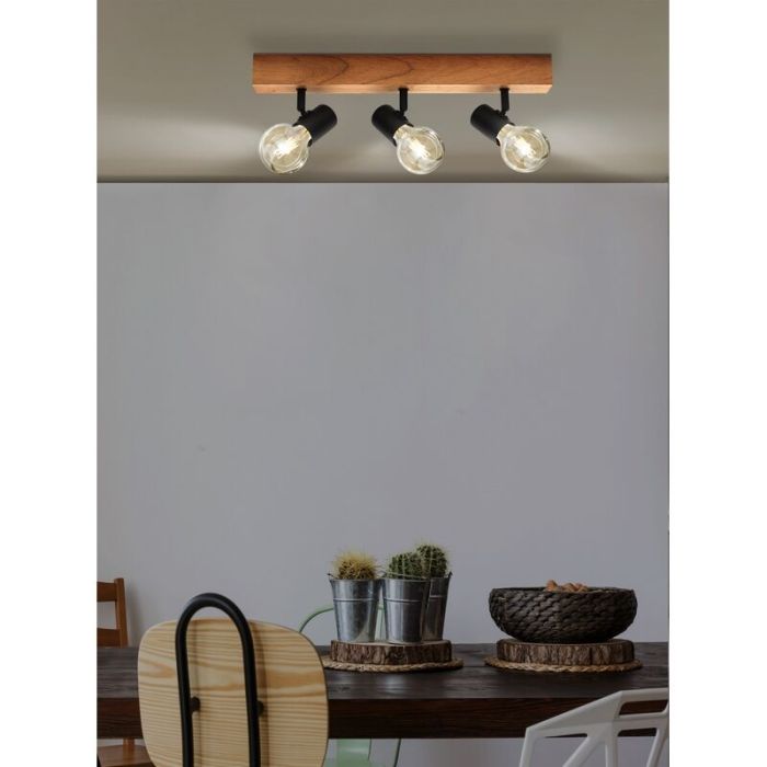 Faretto da soffitto in legno marrone, Anton