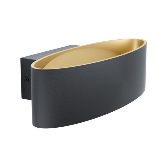 Applique da parete dorata in alluminio, Elmar, 10W, 3000K LED
