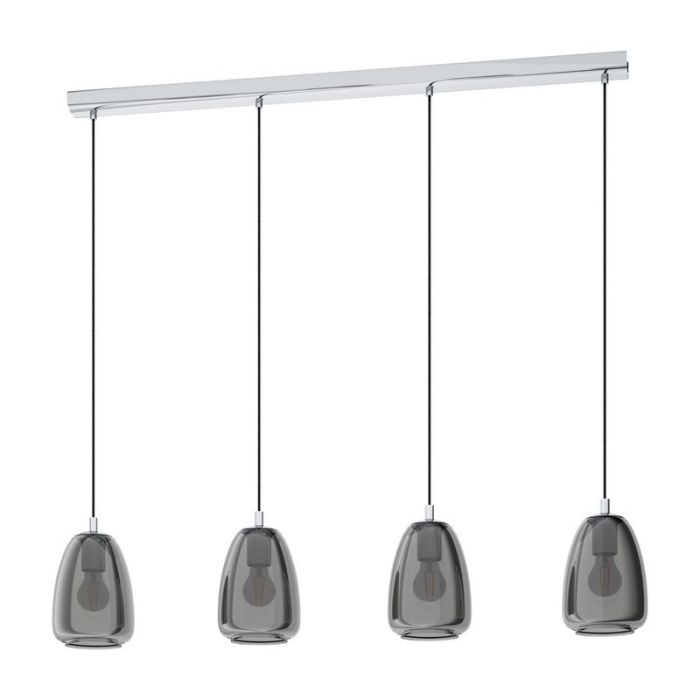 Lampada a sospensione cromata in vetro, Fredericus