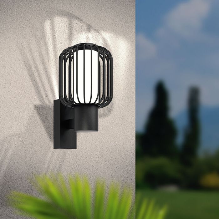 Lampada da esterno nera in acciaio, Latife, IP44