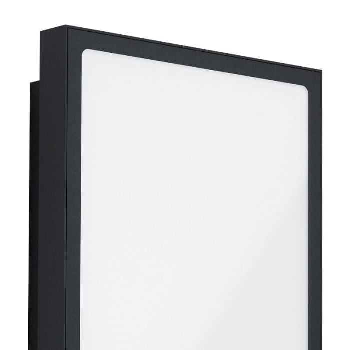 Applique da esterno con sensore di movimento nera in acciaio, Lydian, 16W, 3000K LED, IP44