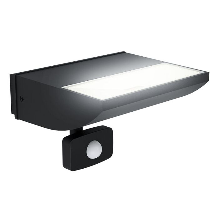 Applique da esterno con sensore di movimento nera in alluminio, Samuel, 10,5W, 3000K LED, IP44