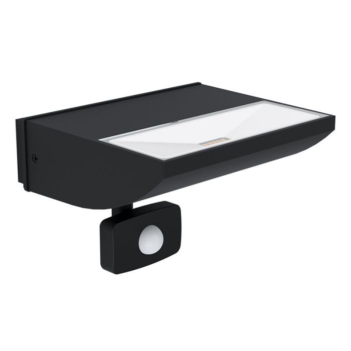 Applique da esterno con sensore di movimento nera in alluminio, Samuel, 10,5W, 3000K LED, IP44