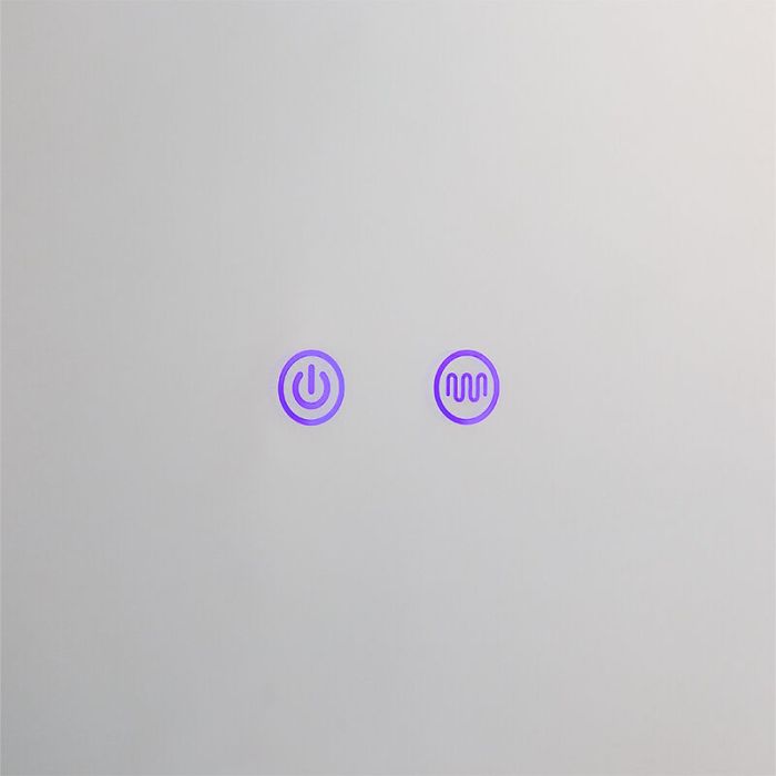 Specchio con luci grigio in vetro, Bibi, 7,1W, bianco regolabile tra caldo e freddo LED, IP44, con interruttore