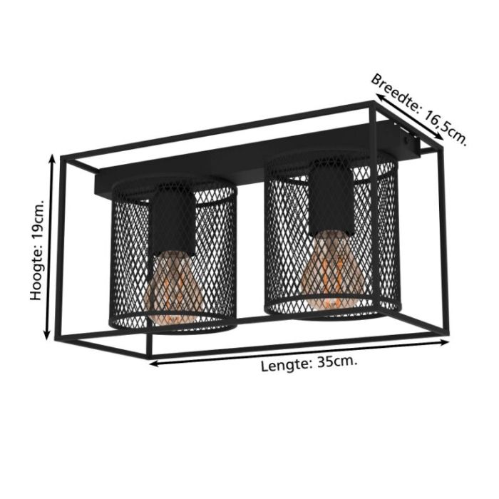 Lampada da soffitto nera in alluminio, Thiemo