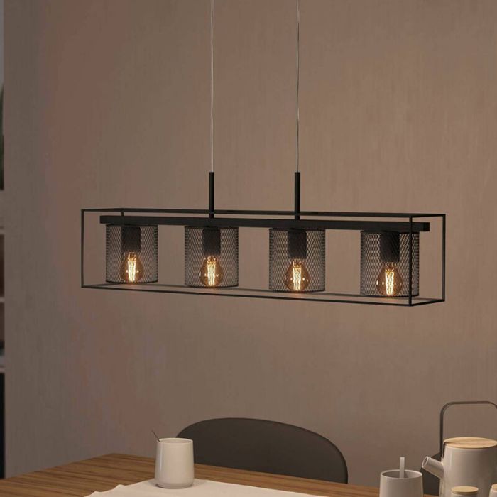 Lampada a sospensione nera in alluminio, Thiemo