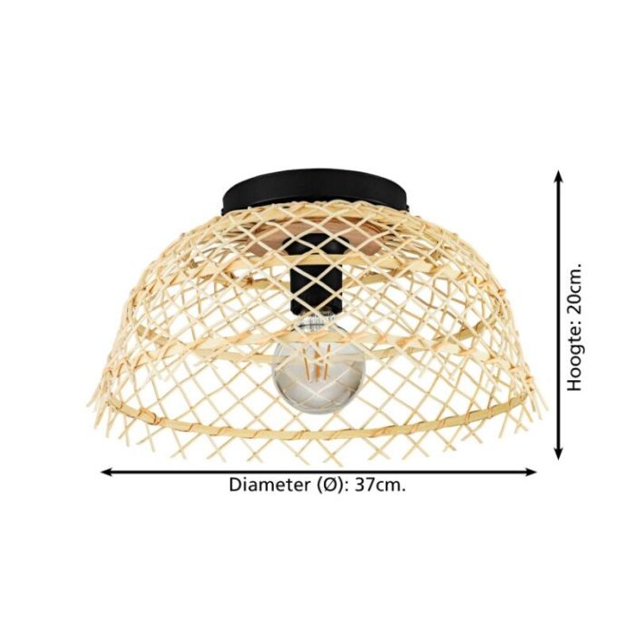 Plafoniera in rattan marrone, Alida