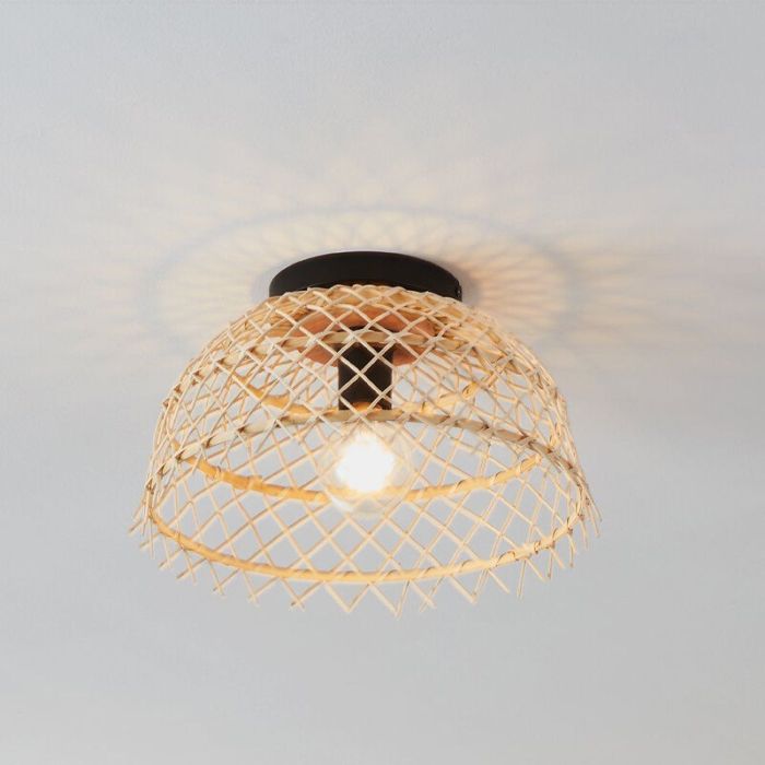 Plafoniera in rattan marrone, Alida