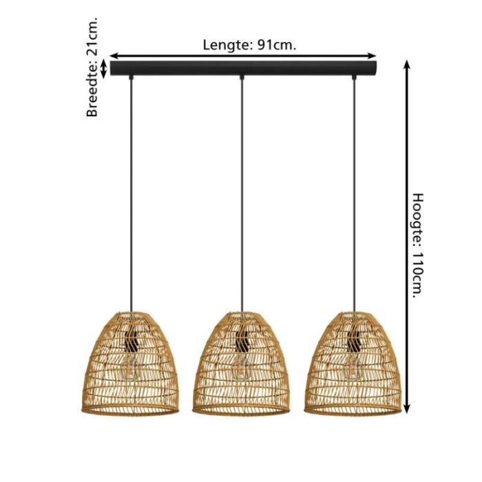 Lampada a sospensione in legno marrone, Wilfried