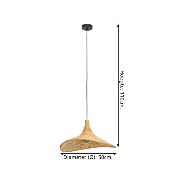 Lampada a sospensione in rattan marrone, Jettie