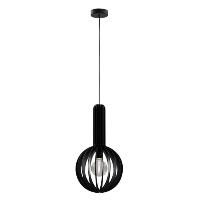 Lampada a sospensione in legno nera, Kenney