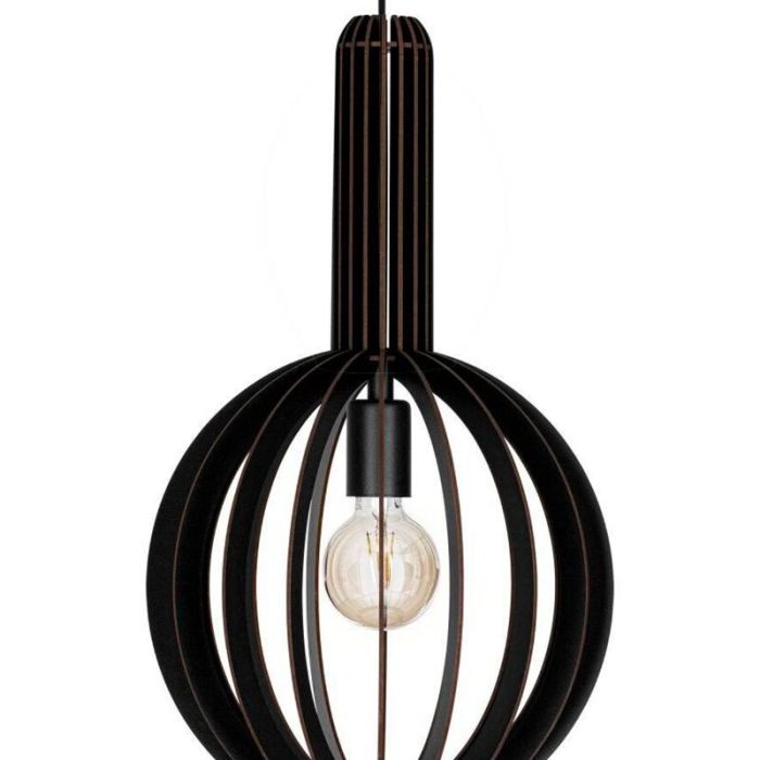 Lampada a sospensione in legno nera, Kenney