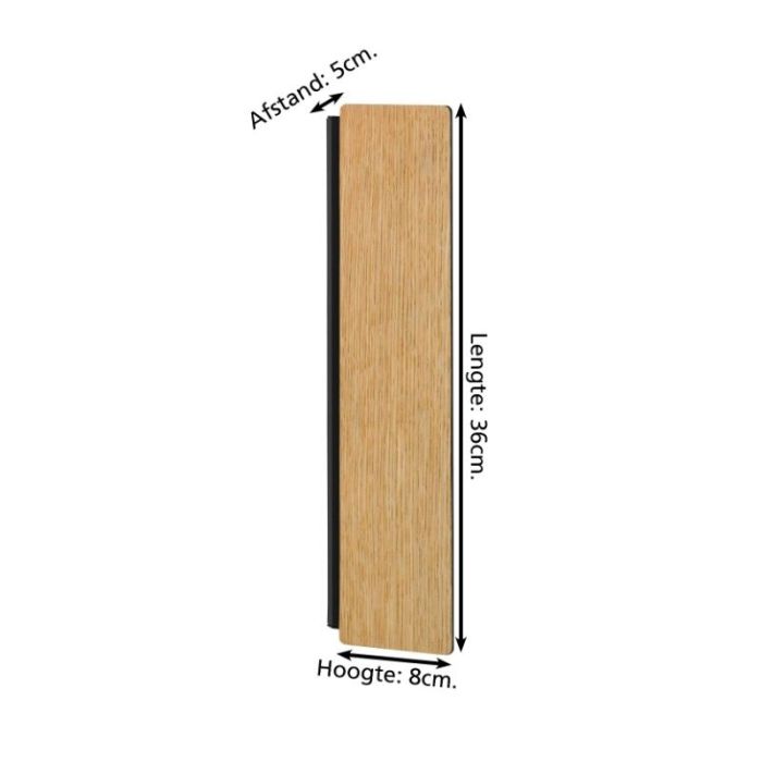 Applique da parete in legno nera, Zion, 12W, 3000K LED