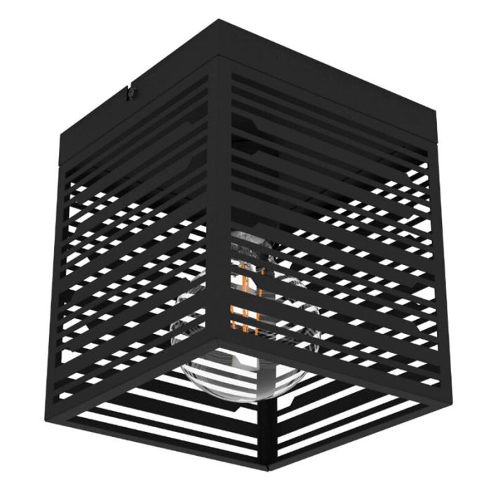 Lampada da soffitto nera in alluminio, Lennaert