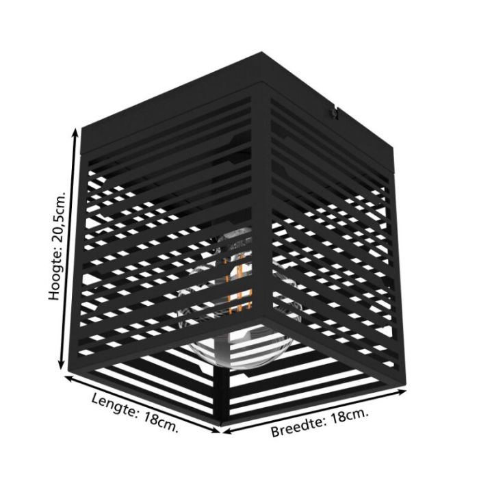 Lampada da soffitto nera in alluminio, Lennaert