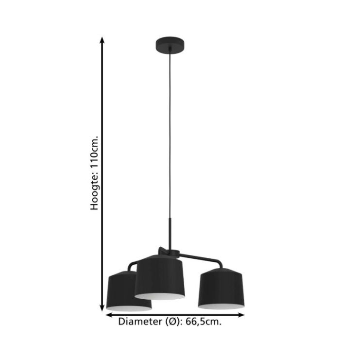 Lampada a sospensione nera in alluminio, Vinod