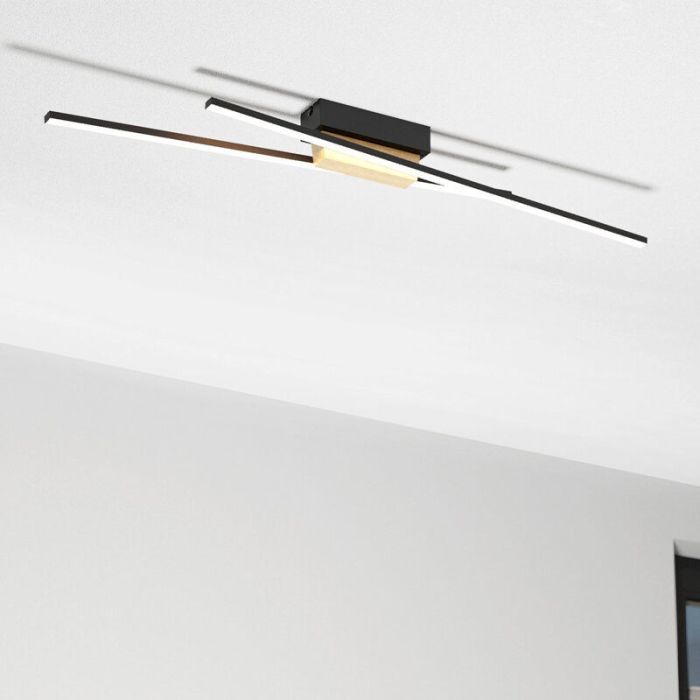 Lampada da soffitto nera in alluminio, Leintje, 13W, 3000K LED