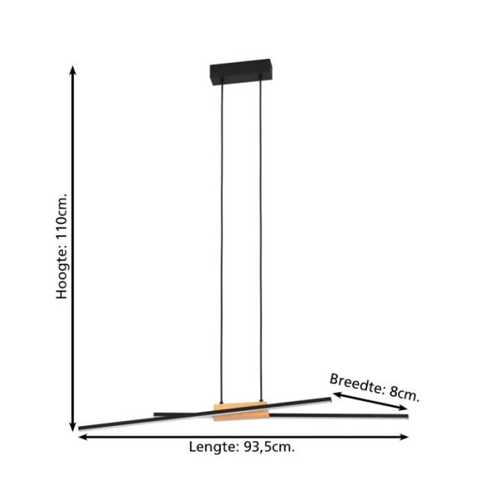 Lampada a sospensione nera in alluminio, Leintje, 13W, 3000K LED