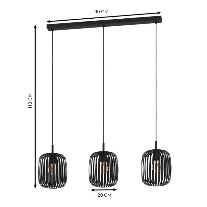 Lampada a sospensione nera in alluminio, Pietro