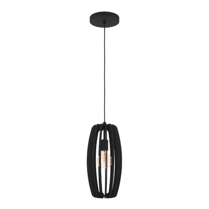 Lampada a sospensione in legno nera, Wilko