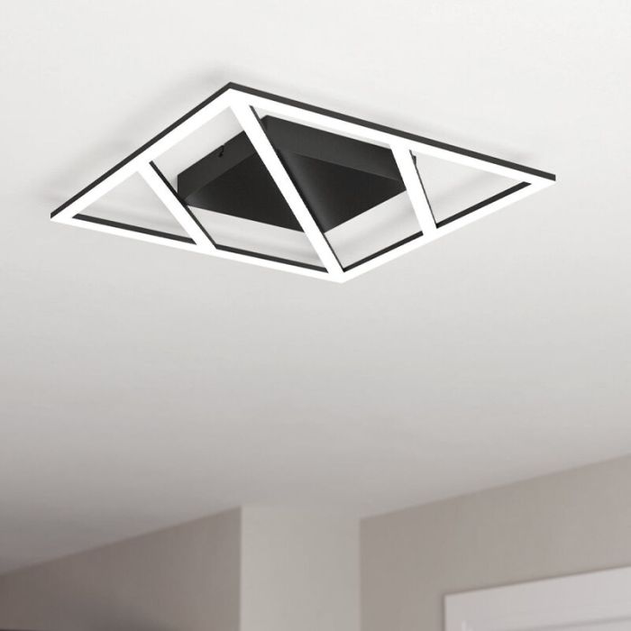 Plafoniera nera in alluminio, Kenley, 21W, bianco regolabile tra caldo e freddo LED, dimmer in 3 fasi