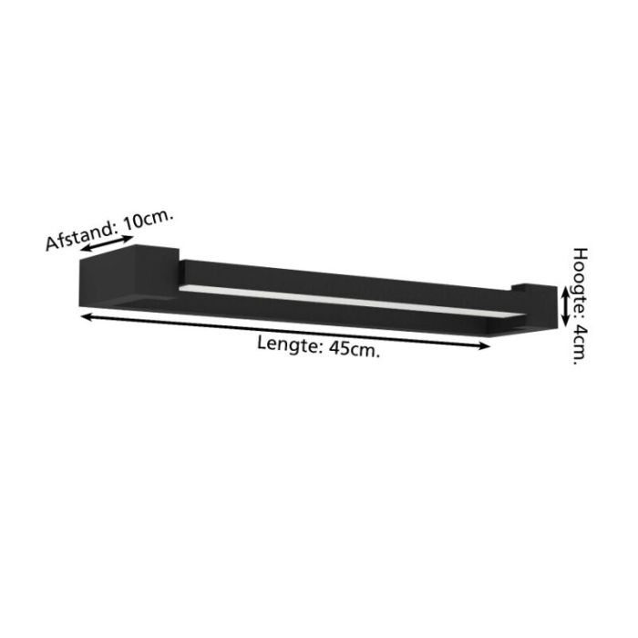Lampada per specchio nera in alluminio, Shukri, 8,9W, 4000K LED, IP44