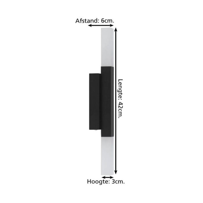 Lampada per specchio nera in alluminio, Yolande, 5,5W, 3000K LED, IP44