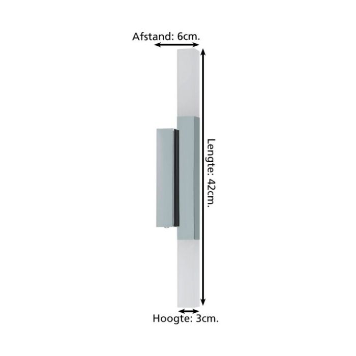 Lampada per specchio cromata in alluminio, Yolande, 5,5W, 3000K LED, IP44