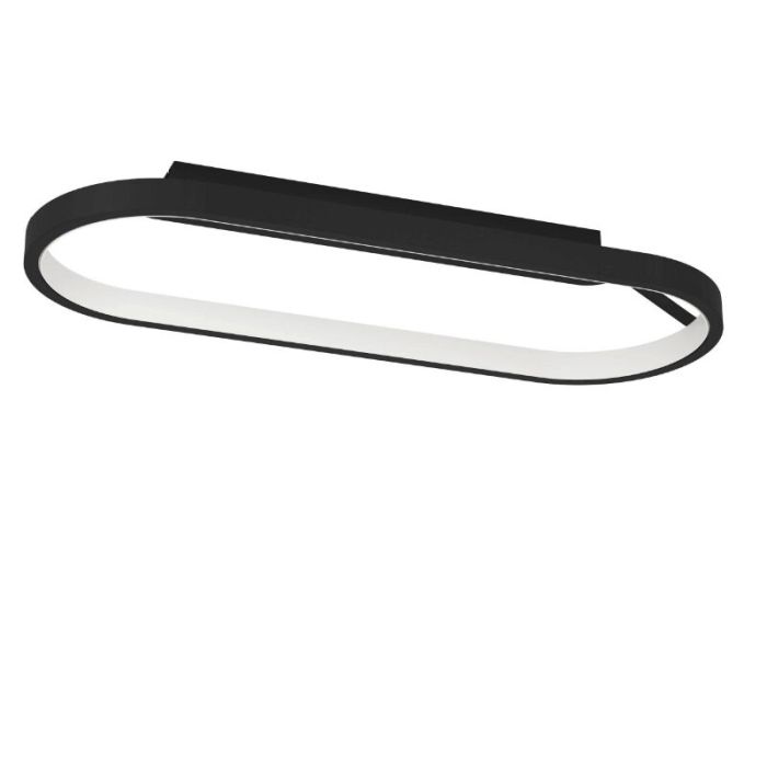 Lampada da soffitto nera in alluminio, Maira, 27W, 3000K LED, dimmer in 3 fasi