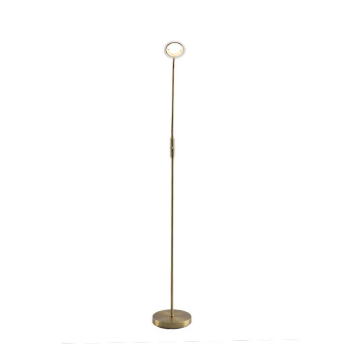 Piantana da lettura da terra in ottone moderna, Salvador, 5W, 3000K LED, con interruttore