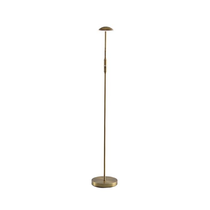 Piantana da lettura da terra in ottone moderna, Salvador, 5W, 3000K LED, con interruttore