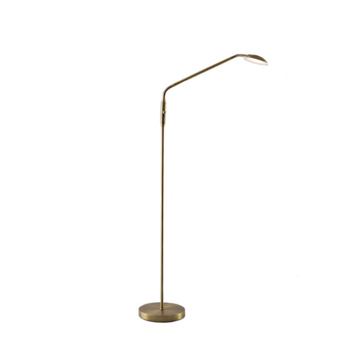 Piantana da lettura da terra in ottone moderna, Salvador, 5W, 3000K LED, con interruttore