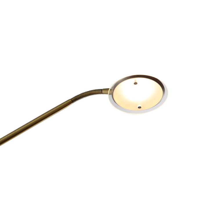 Piantana da lettura da terra in ottone moderna, Salvador, 5W, 3000K LED, con interruttore