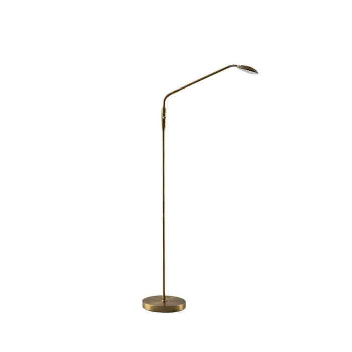 Piantana da lettura da terra in ottone moderna, Salvador, 5W, 3000K LED, con interruttore