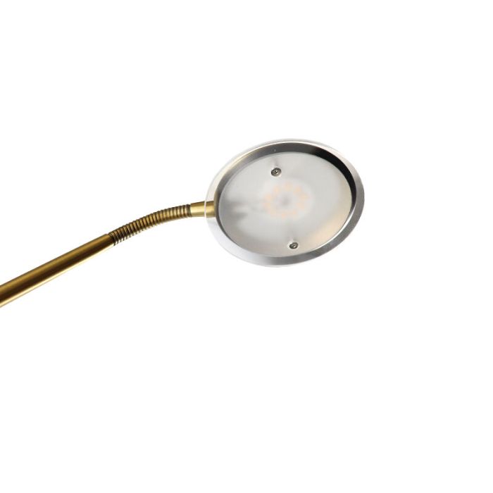 Piantana da lettura da terra in ottone moderna, Salvador, 5W, 3000K LED, con interruttore