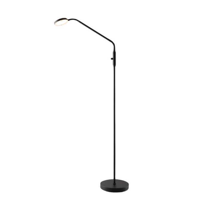 Piantana da lettura da terra nera moderna, Salvador, 5W, 3000K LED, con interruttore
