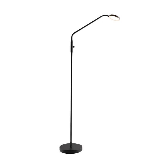 Piantana da lettura da terra nera moderna, Salvador, 5W, 3000K LED, con interruttore