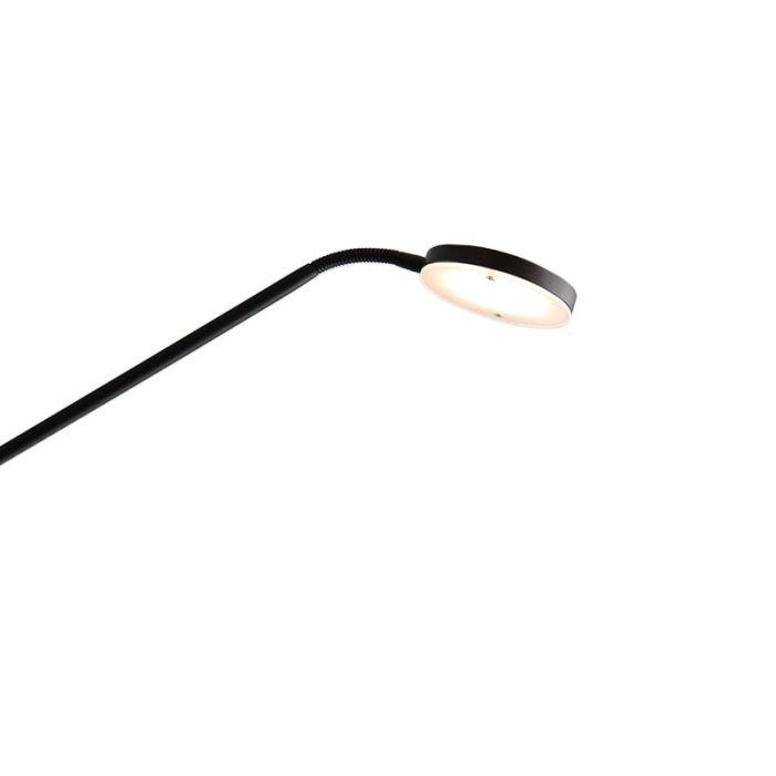 Piantana da lettura da terra nera moderna, Salvador, 5W, 3000K LED, con interruttore