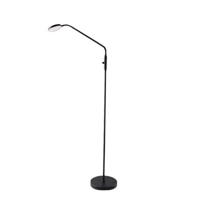 Piantana da lettura da terra nera moderna, Salvador, 5W, 3000K LED, con interruttore
