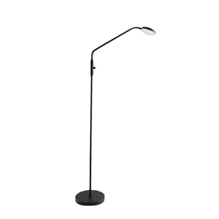 Piantana da lettura da terra nera moderna, Salvador, 5W, 3000K LED, con interruttore