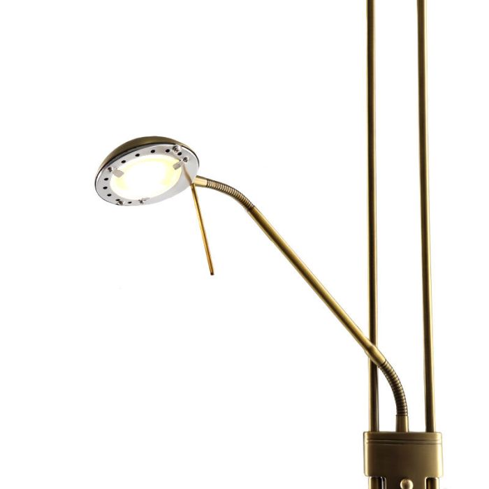 Piantana da lettura da terra in ottone moderna, Salvador, 18W, 3000K LED, con interruttore