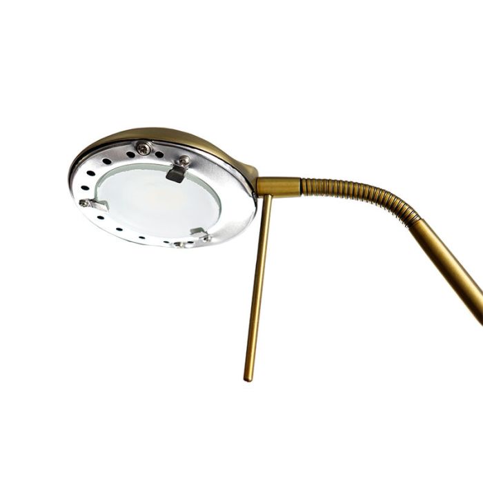 Piantana da lettura da terra in ottone moderna, Salvador, 18W, 3000K LED, con interruttore