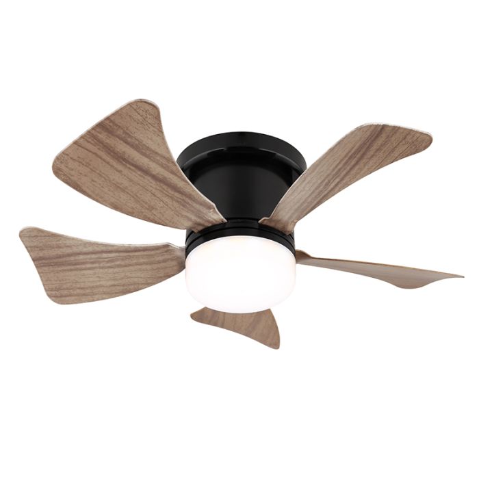 Ventilatore da soffitto marrone in plastica, Herwin, 10W, bianco regolabile tra caldo e freddo LED, con telecomando