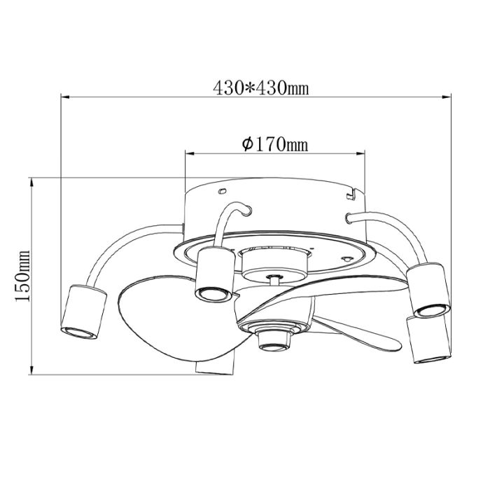 Ventilatore da soffitto nero metallo, Kiet, con telecomando
