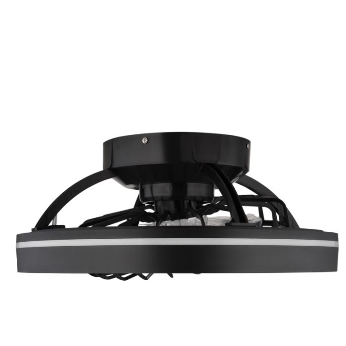 Ventilatore da soffitto nero in plastica, Lenard, 40W, bianco regolabile tra caldo e freddo LED, con telecomando